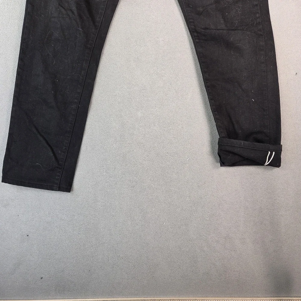 Uniqlo Selvedge Jeans Mens Black Denim‎ Straight Leg Classic Fits 33x30